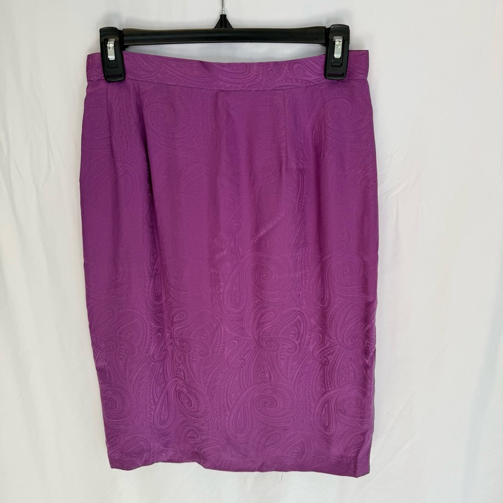 Vintage 100% Silk Skirt Paisley Print‎ Y2K 90’s Vintage Size 10 Preppy Old Money